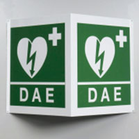 cartello bifacciale per segnalazione defibrillatori dae